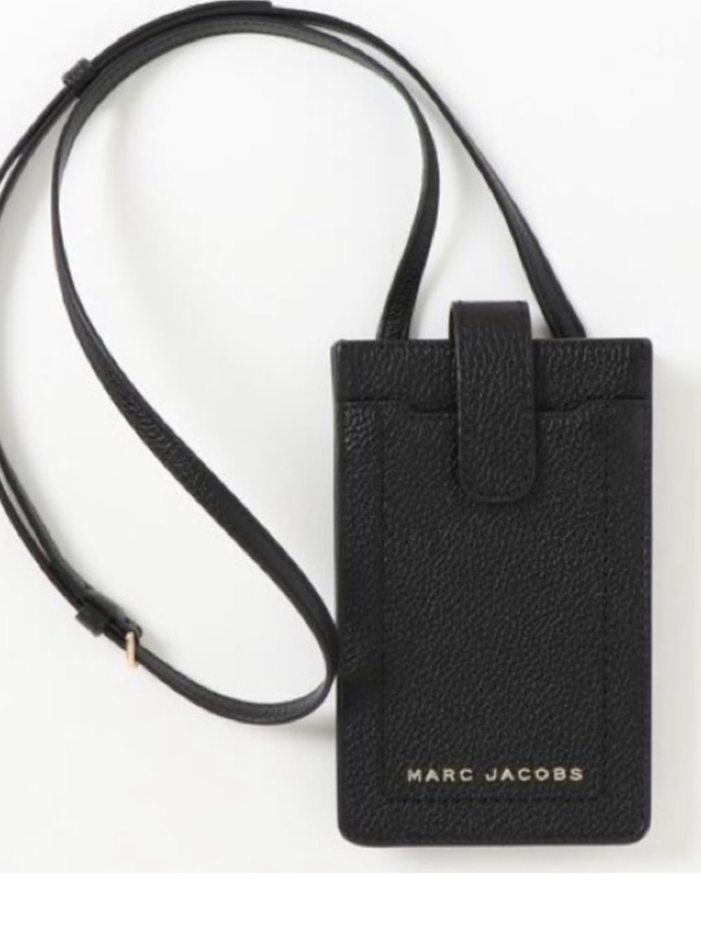 NWT Marc Jacobs The Groove Leather Crossbody Phone Case Black Pebbled Leather